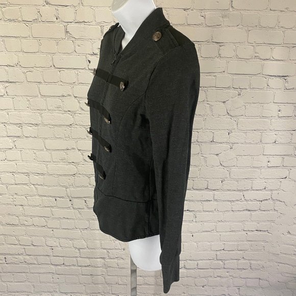 POL Gray Double Breasted Button Full Zip Jacket - Picture 2 of 8